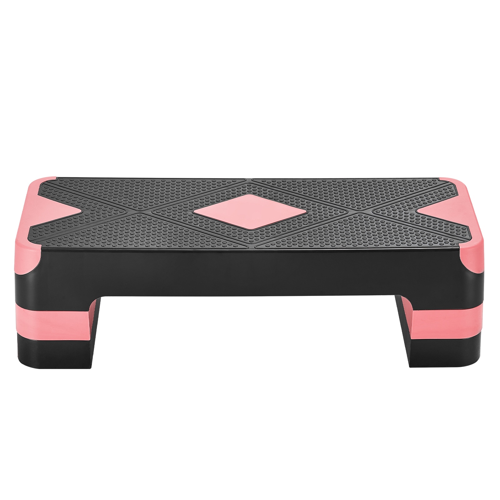 Aerobic Exercise Step Platform Height Adjustable Workout Stepper 4 Riser Red_voghion.com